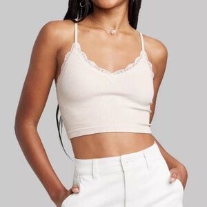 wild fable off-white lace trim seamless tank top